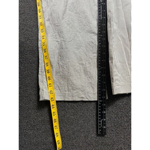 Acorn Pants Womens 16 Gray White Pinstripe Stretch Cotton Straight Leg Casual - Picture 7 of 7